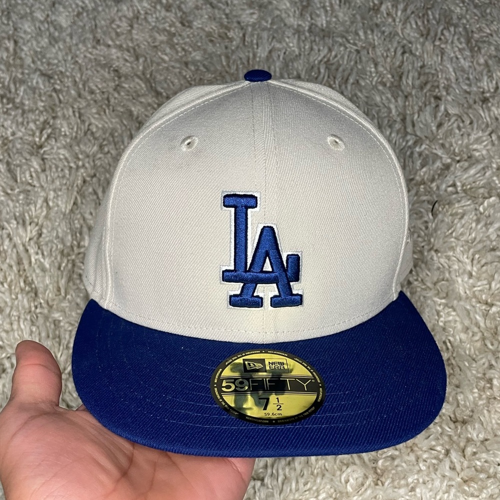 LA DODGERS HAT - BEIGE/BLUE
